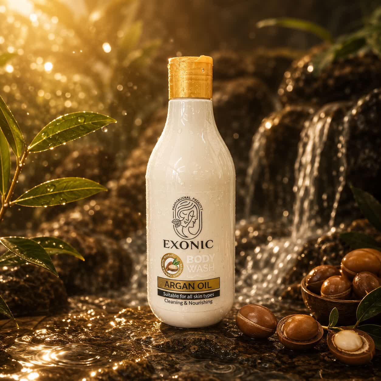 شامپو بدن کرمی روغن آرگان300میل اکسونیک (EXONIC) | شستشویی لوکس با رایحه ماندگار