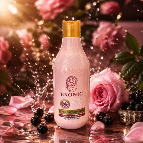 شامپو بدن عصاره رز بلک باکارا300میل اکسونیک (EXONIC) | لطافت پوست با رایحهای لوکس و ماندگار