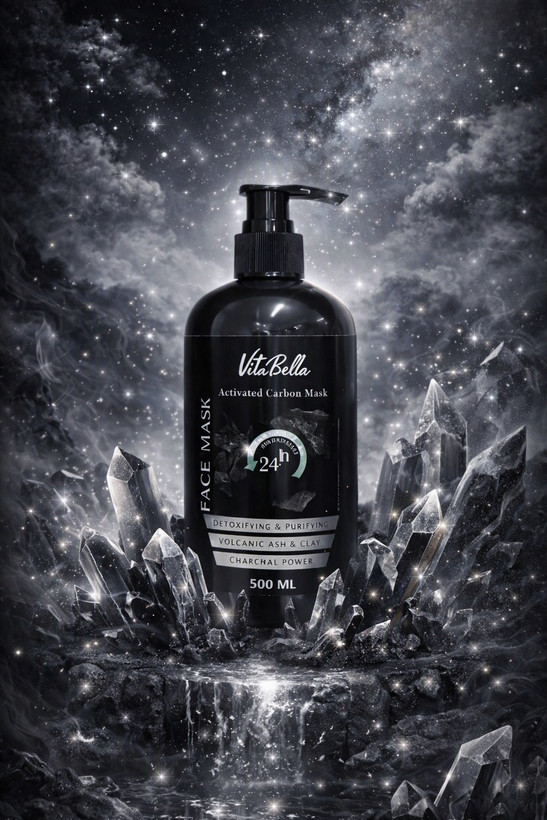 ماسک صورت کربن فعال ۳۰۰ میل ویتابلا؛ پاکسازی عمیق، لایهبرداری و طراوت پوست 🖤✨