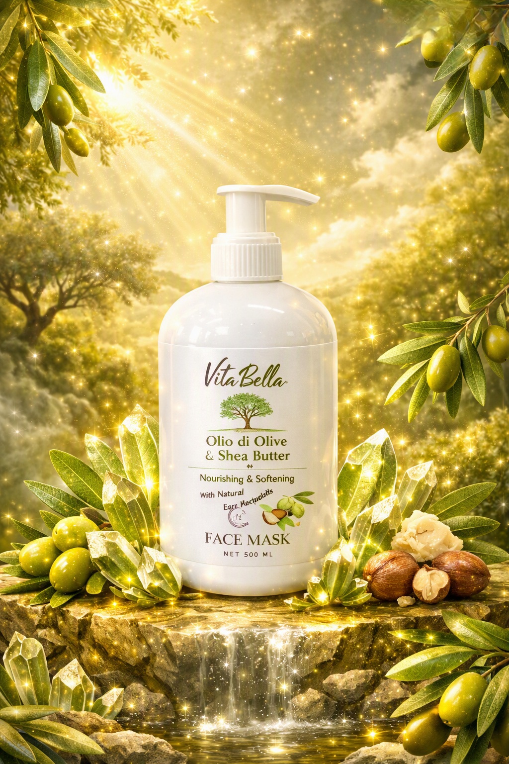 ماسک صورت روغن زیتون و شی باتر ۳۰۰ میل ویتابلا؛ آبرسانی، نرمی و شادابی پوست 🫒🌿