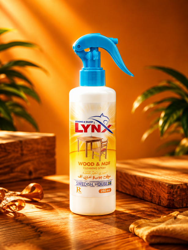 پاک کننده نانو ارگانیک چوب و MDF LYNX؛ تمیزی، درخشندگی و محافظت از سطوح چوبی 🪵✨
