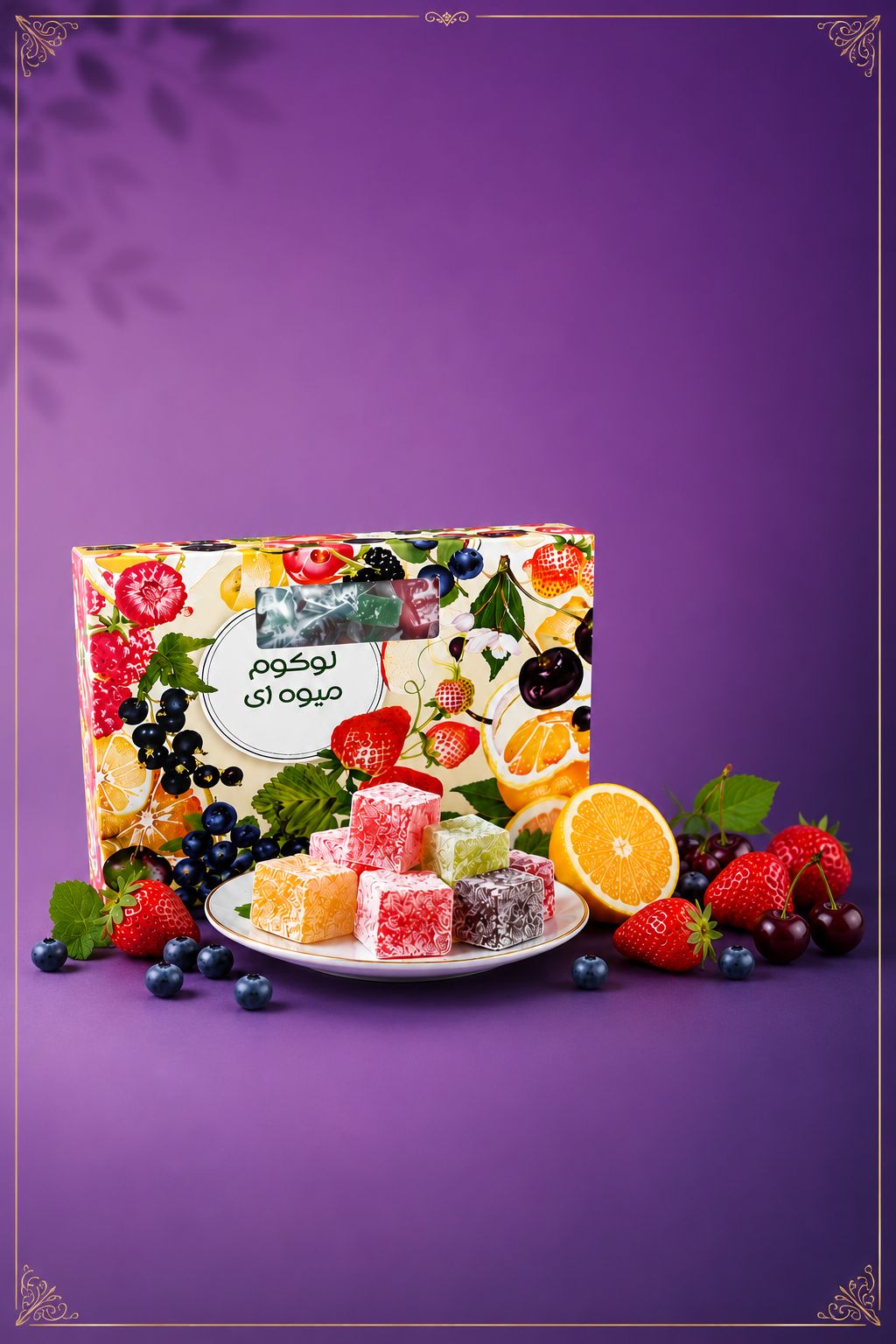 لوکوم میوه‌ای ۴۵۰ گرمی BIZ؛ نرم، خوشمزه و مناسب مهمانی 🍓🍬