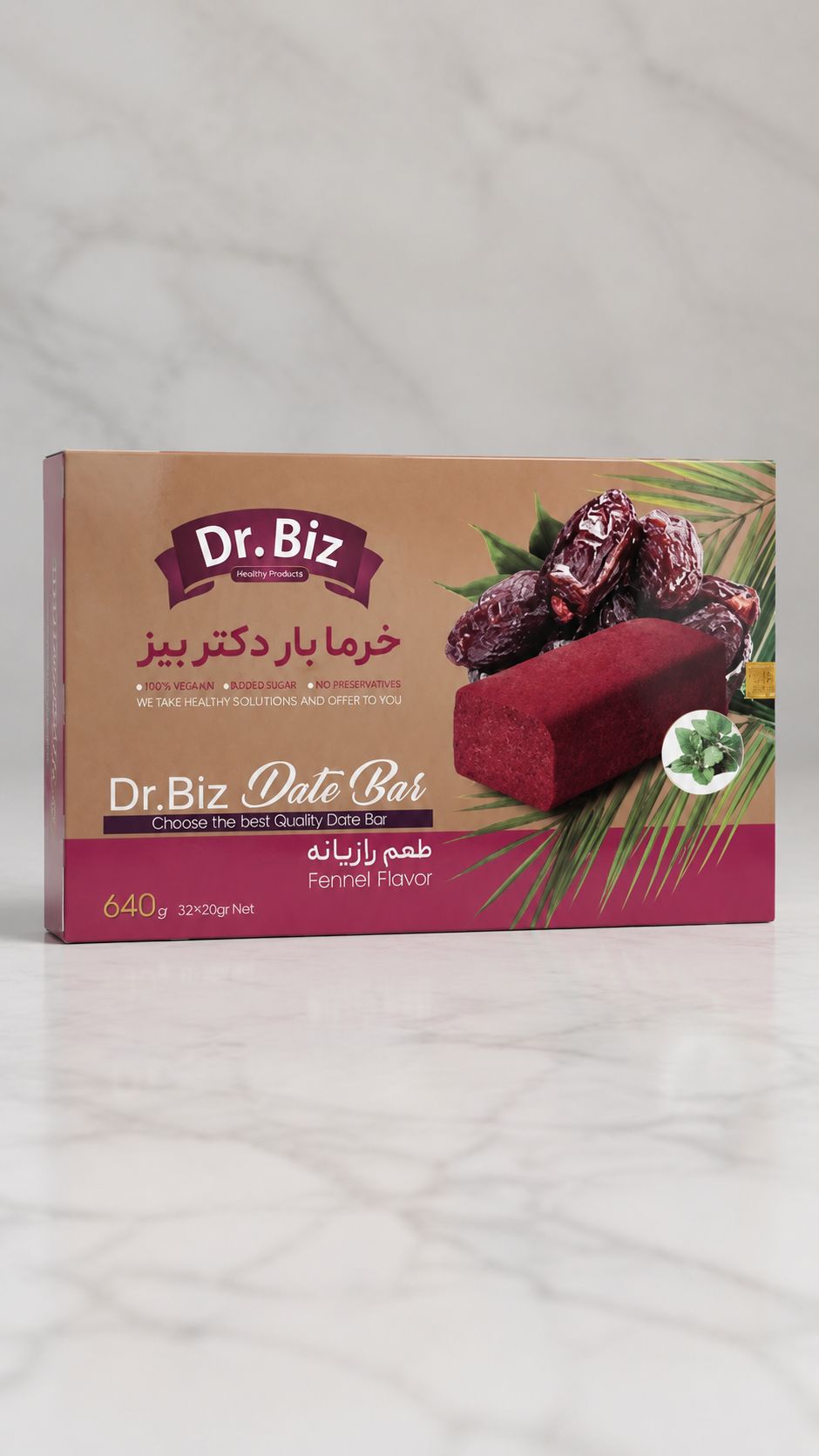 خرما بار تقویتی Dr.BIZ؛ میان‌وعده‌ای مقوی با خرمای طبیعی و رازیانه 🌴🌿