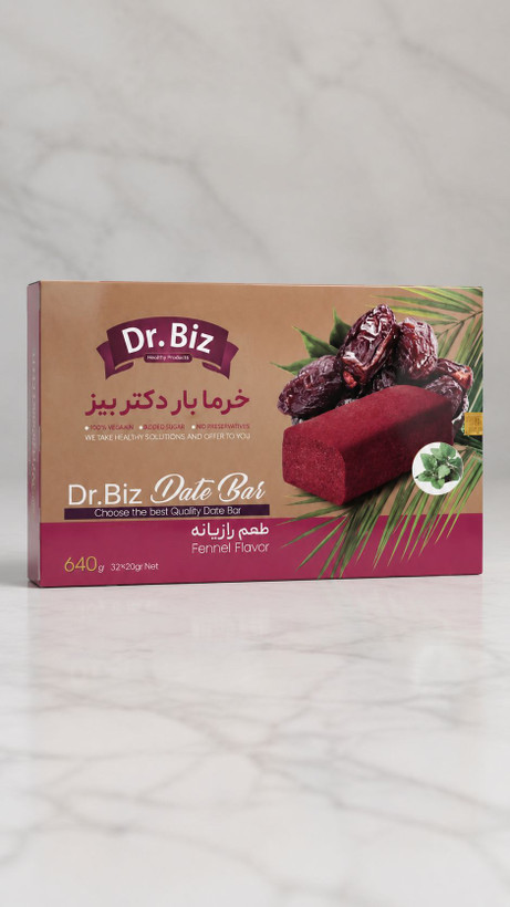 خرما بار تقویتی Dr.BIZ؛ میانوعدهای مقوی با خرمای طبیعی و رازیانه 🌴🌿