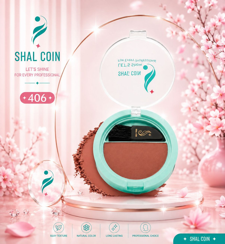 رژگونه شال کوین شماره ۴۰۶؛ رنگی طبیعی برای جلوهای جذاب و شاداب ✨